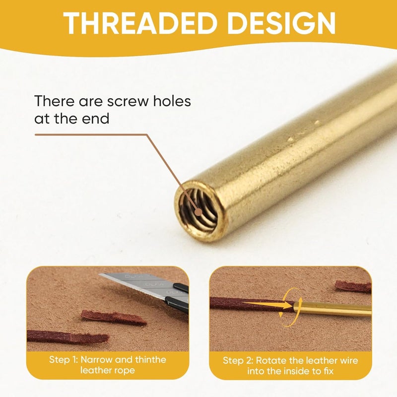 ALLCLEAN 2Pcs Brass Sewing Leather Needles - Manual Lacing Threading Tool for Hand Stitching - Long Jumbo Lacing Needles - Image 4